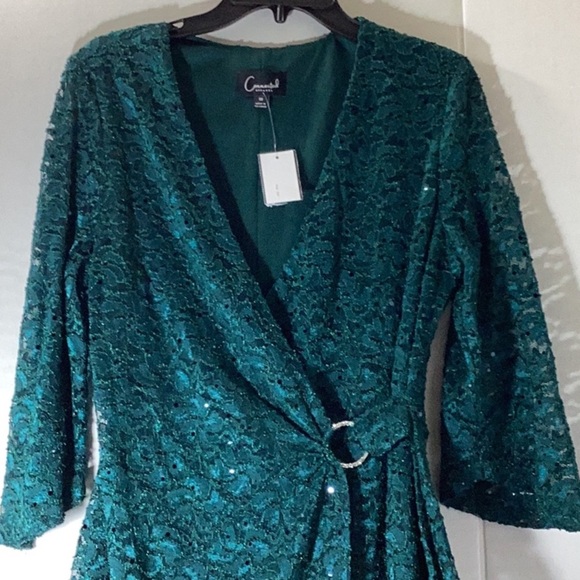 Connected
Women's Sequin-Lace 3/4-Sleeve Faux-Wrap Dress - Picture 6 of 10